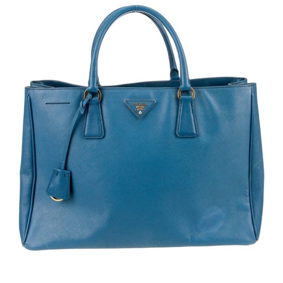 Prada Teal Leather Tote Bag - Picture 1 of 6
